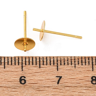 Brass Stud Earring Findings KK-D378-06G-1
