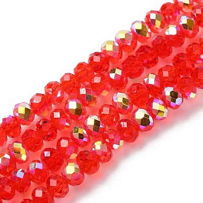 Electroplate Transparent Glass Beads Strands EGLA-A046-01B-M-1