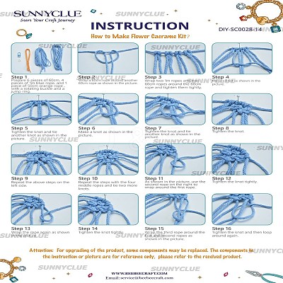 DIY Handmade Woven Cotton Bowknot Keychain Making Kits DIY-SC0028-14-1