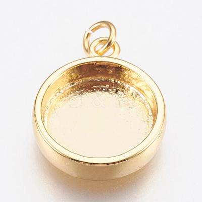 Brass Pendant Cabochon Settings KK-P146-06G-1