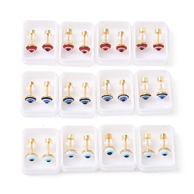 304 Stainless Steel Evil Eye Earlobe Plugs EJEW-H105-12-1