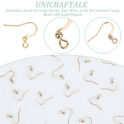 100Pcs 316 Surgical Stainless Steel Earring Hooks STAS-UN0058-62-1
