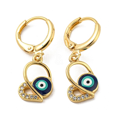Golden Brass Dangle Leverback Earrings EJEW-A033-16G-1