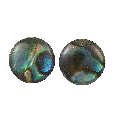 Flat Round Oval Natural Paua Shell Stud Earring for Women EJEW-JE07125-1