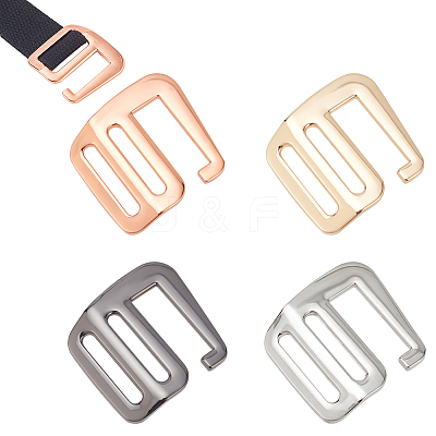 8Pcs 4 Style Alloy Slider Buckles FIND-WR0010-84-1
