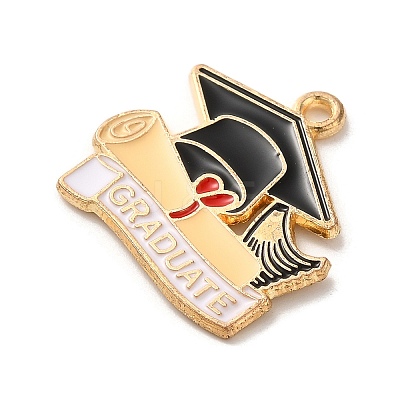 Graduation Season Alloy Enamel Pendants ENAM-R147-08C-G-1