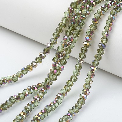 Electroplate Transparent Glass Beads Strands EGLA-A034-T8mm-R19-1