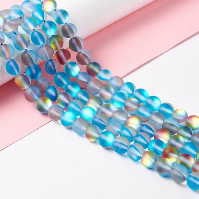 Synthetic Moonstone Beads Strands G-E573-01C-22-1