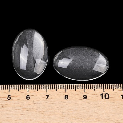 Transparent Oval Glass Cabochons X-GGLA-R022-30x20-1