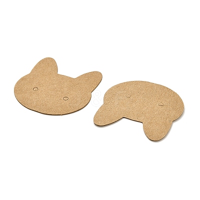 100Pcs Cat Shaped Kraft Paper Earring Display Cards EDIS-M004-01A-1