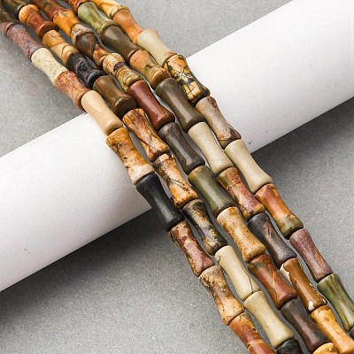 Natural Polychrome Jasper/Picasso Stone/Picasso Jasper Beads Strands G-L624-G04-12x5mm-1