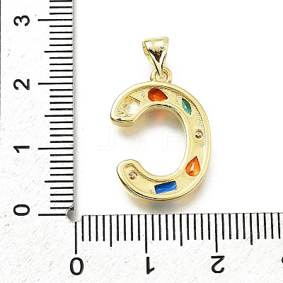 Brass Micro Pave Clear Cubic Zirconia Pendants KK-G521-01G-C-01-1