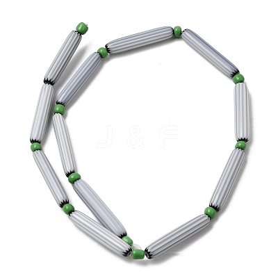 Handmade Lampwork Chevron Beads LAMP-Z019-01-14-1