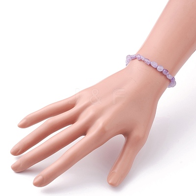 Natural Lavender Amethyst Chip Beads Stretch Bracelet BJEW-JB07115-1