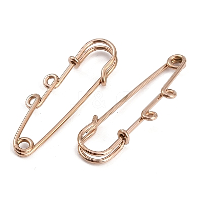 Ion Plating(IP) 304 Stainless Steel Safety Pins Brooch Findings STAS-K252-05A-RG-1