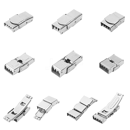 Rectangle 304 Stainless Steel Watch Band Clasps STAS-UN0009-57P-1