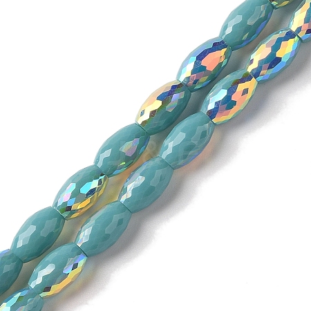 AB Color Plated Electroplate Beads Strands X-EGLA-H104-03F-1