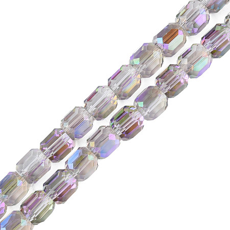 Electroplate Transparent Glass Beads Strands EGLA-N002-32-C12-1