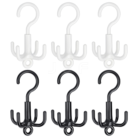 AHADEMAKER 6Pcs 2 Colors Plastic Multi-Function 4-Claw Bag Hangers AJEW-GA0005-65-1