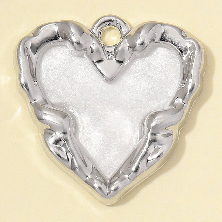 Zinc Alloy with White Enamel Pendants AL-OY001-37P-1