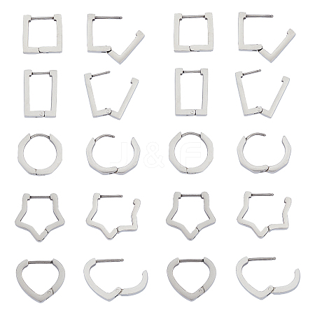 Unicraftale 304 Stainless Steel Huggie Hoop Earrings EJEW-UN0001-36P-1