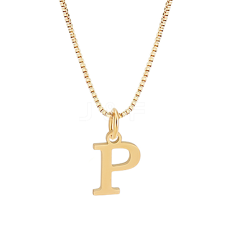 1pc 304 Stainless Steel Letter Pendant Necklaces NJEW-LP0001-38P-G-1