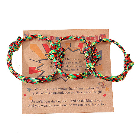 3Pcs 3 Styles Polyester First Day of School Bracelets FS-WG342D8-03-1