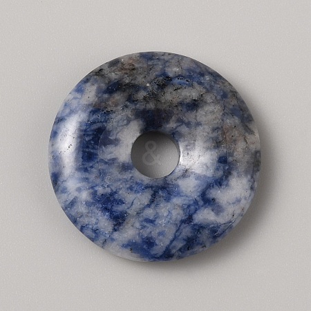 Natural Blue Spot Jasper China Safety Buckle Pendants G-WH0030-21A-13-1