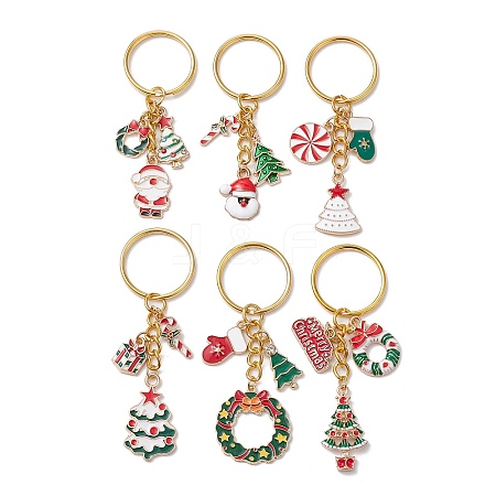 Christmas Alloy Enamel Keychain KEYC-JKC00910-1