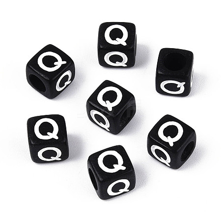 Initial Acrylic Horizontal Hole Beads OACR-ZX006-35Q-1