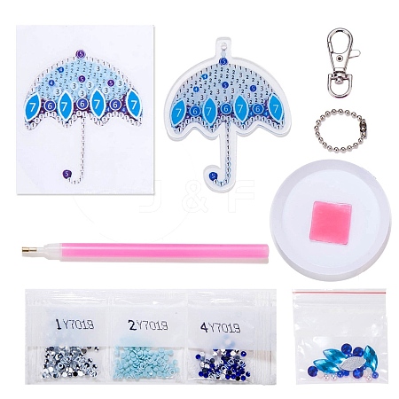 DIY Diamond Painting Keychain Kits DIAM-PW0010-70T-1