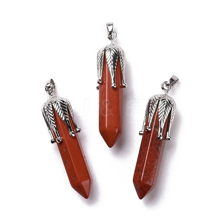 Natural Red Jasper Big Pointed Pendants G-E059-03AS-07-1