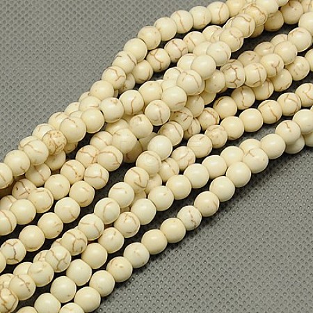 1 Strand Synthetic Turquoise Round Beads Strands X-TURQ-G106-8mm-02Q-1