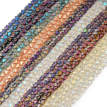 Electroplate Transparent Glass Beads Strands EGLA-L044-E-01-1