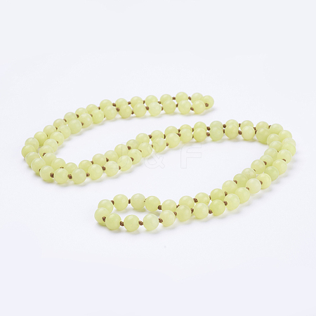 Natural Lemon Jade Beaded Necklaces X-NJEW-P202-36-B13-1