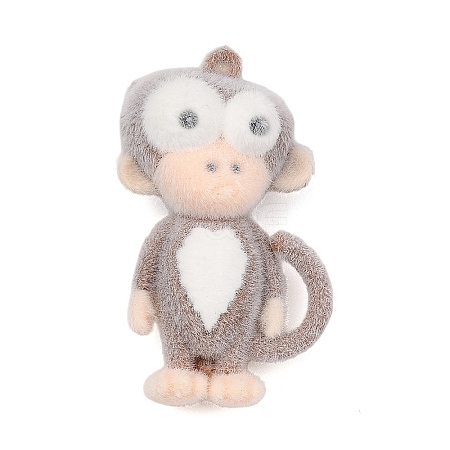 Animal Theme Flocking Silicone Pendants SIL-C012-03H-1