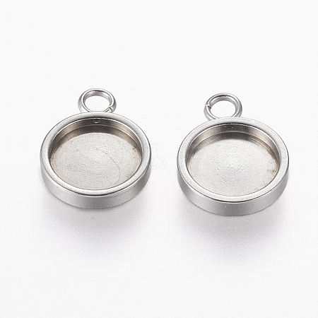 Tarnish Resistant 304 Stainless Steel Charm Cabochon Settings LS-STAS-L195-08P-1
