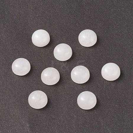 Natural White Jade Cabochons G-P393-R69-8MM-1