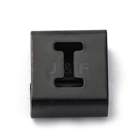 Ion Plating(IP) 304 Stainless Steel Square Slide Charms STAS-L132-03I-B-1