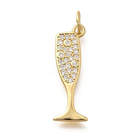 Brass Micro Pave Cubic Zirconia Pendants KK-Q043-18G-1