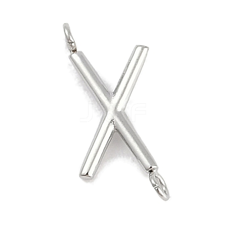 304 Stainless Steel Letter Connector Charms STAS-M108-01P-24-1