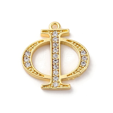 Rack Plating Brass Micro Pave Cubic Zirconia Pendant KK-H449-76G-09-1