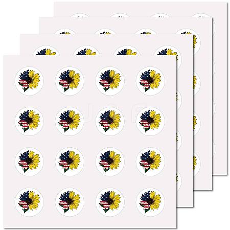 8 Sheets Independence Day Plastic Waterproof Self-Adhesive Picture Stickers DIY-WH0428-034-1