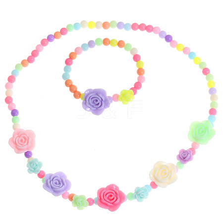 Acrylic Beaded Bracelets & Neckkaces Sets for Women WH-WGCF3E6-01-1