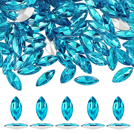 100Pcs Glass Rhinestone Cabochons RGLA-FG0001-25B-1