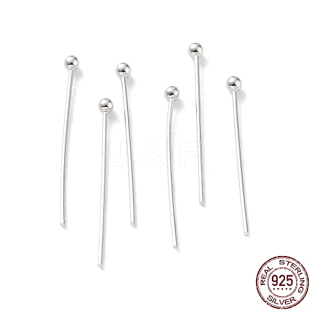 Rhodium Plated 925 Sterling Silver Ball Head Pins STER-M117-05C-P-1