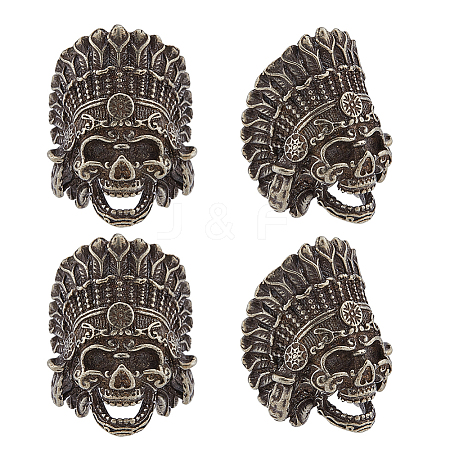 4Pcs Tibetan Style Alloy European Beads TIBEB-FH0001-40AS-1