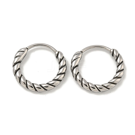 316 Surgical Stainless Steel Hoop Earrings EJEW-D096-19B-AS-1