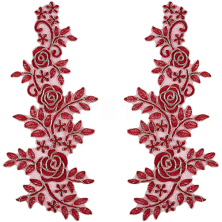 Flower Polyester Embroidery Lace Appliques DIY-WH20011-03E-1