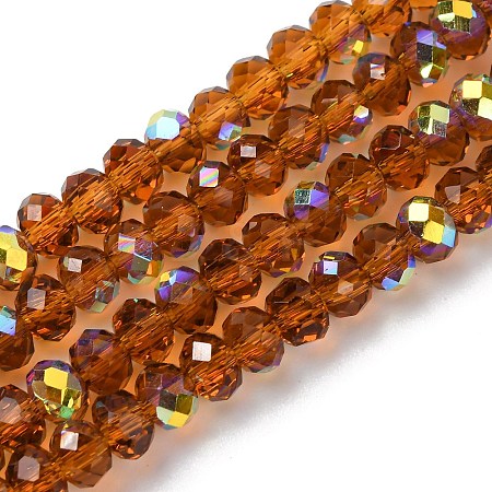 Electroplate Transparent Glass Beads Strands EGLA-A046-01A-12-1